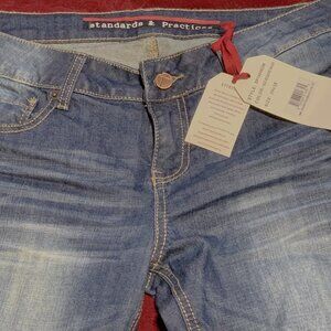 Standards & Practices Distressed Blue Jeans, Cuffed. Size 29x32. NWT